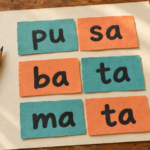 Mga kard na pinagsasama upang makabuo ng mga salitang may dalawang pantig